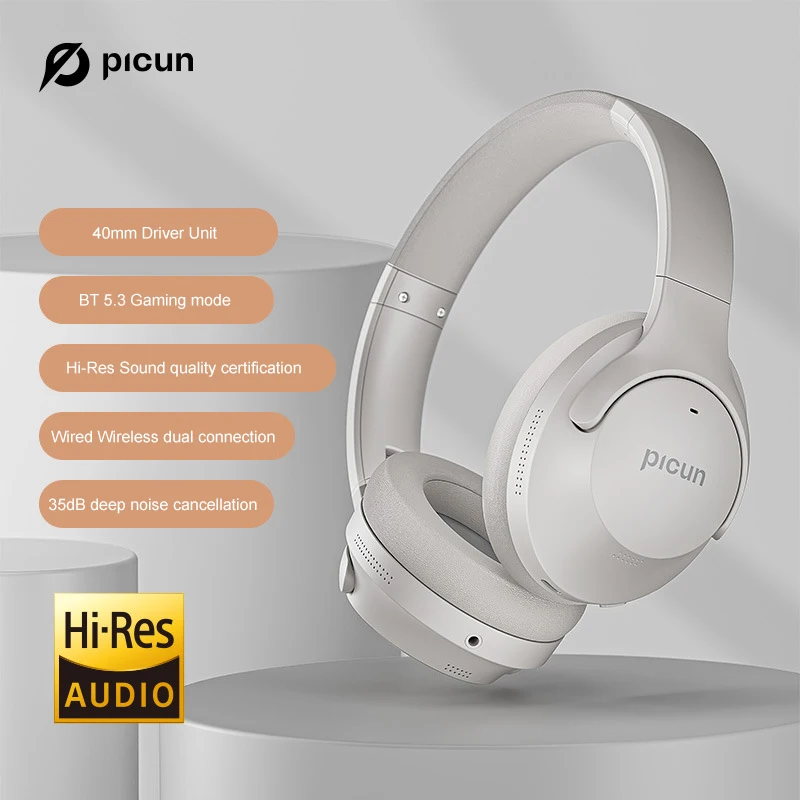 Pincun ANC-05L Folding Headband Stereo ANC Gaming BT Wireless Blue Tooth Headset - Image 4