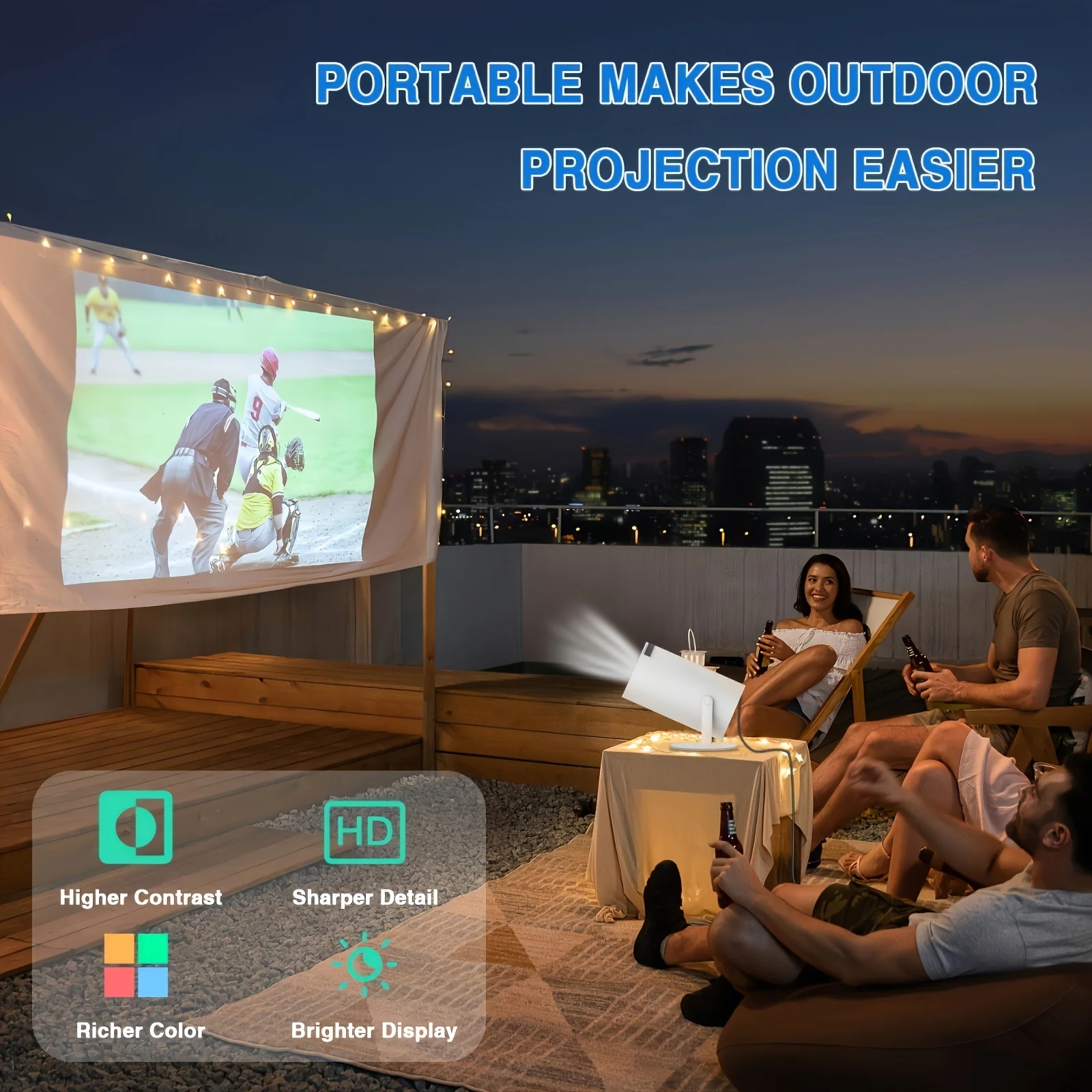M300 MAX Android Gaming Projector with 720P Resolution 10000 Games 2 Joy Sticks LED Lamp WIFI Video Game Console HY300 M300 MAX - Image 3