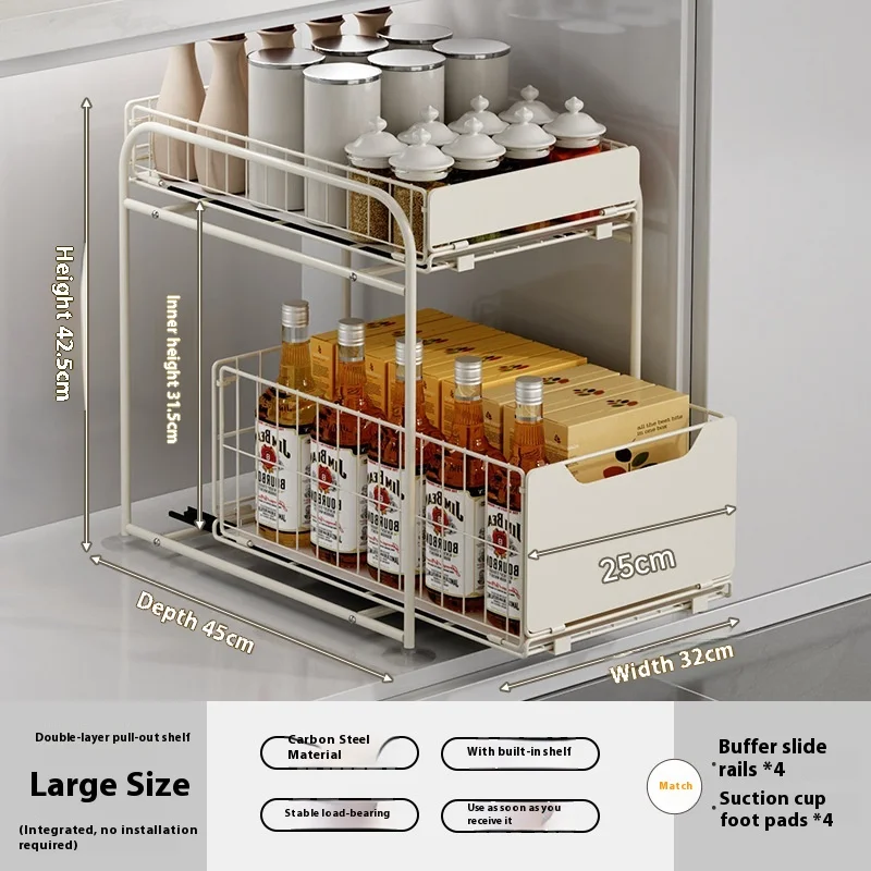 Multifunctional Kitchen Metal Storage Rack - Image 6