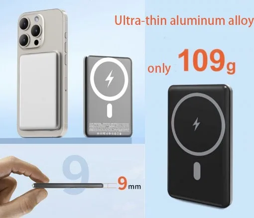 10000 Mah Aluminum Alloy 15w Fast Charging Wireless Charger Power Bank Station - Image 6