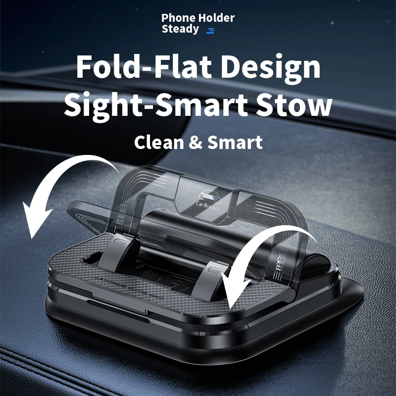 2-in-1 ID Plate Space Smart Design Table Dashboard Car Organizer Accessory with Foldable Phone Holder for Gift - Image 6