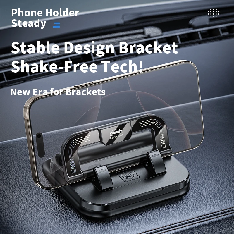 2-in-1 ID Plate Space Smart Design Table Dashboard Car Organizer Accessory with Foldable Phone Holder for Gift - Image 3