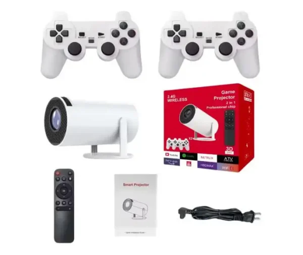 M300 MAX Android Gaming Projector with 720P Resolution 10000 Games 2 Joy Sticks LED Lamp WIFI Video Game Console HY300 M300 MAX