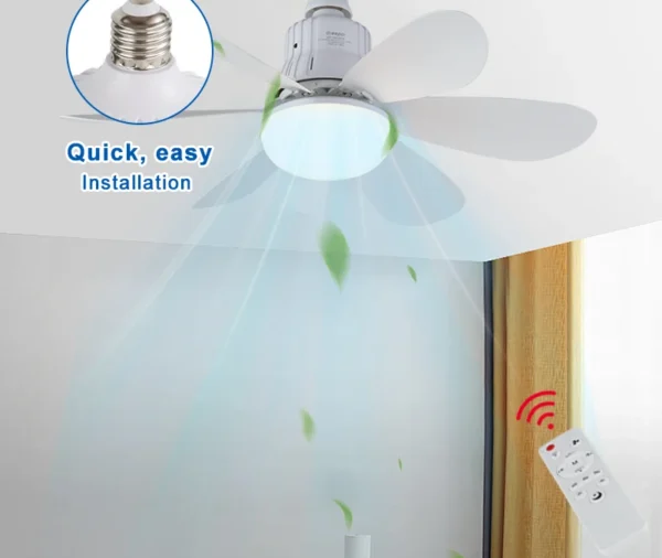 Mini Intelligent Remote Control Ceiling Fan with LED Light