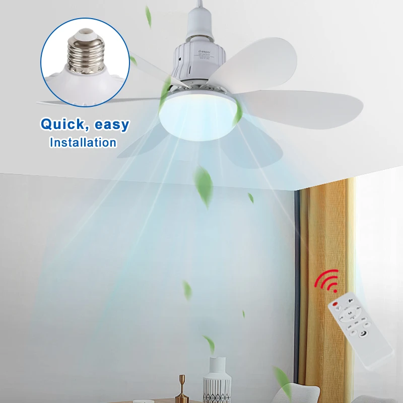 Mini Intelligent Remote Control Ceiling Fan with LED Light