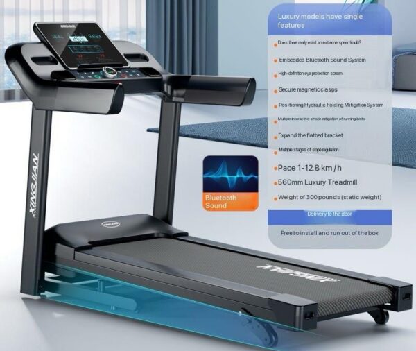 Folding Treadmills Portable Treadmill with for Home Incline Walking Bluetooth Speakerz with Heart Rate Sensor Dual Cushion System Wide Tread Belt & LCD Display for Home Use