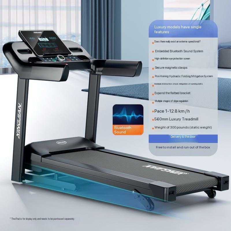 Folding Treadmills Portable Treadmill with for Home Incline Walking Bluetooth Speakerz with Heart Rate Sensor Dual Cushion System Wide Tread Belt & LCD Display for Home Use