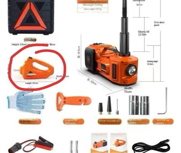 Electric Car Jack & Wrench Tool Kit (Portable Set)