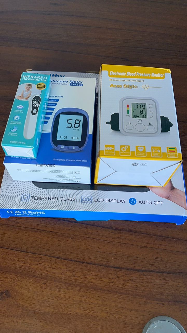 Health Combo (Digital Scale,Thermometer, BP Monitor, Blood Glucose Meter)